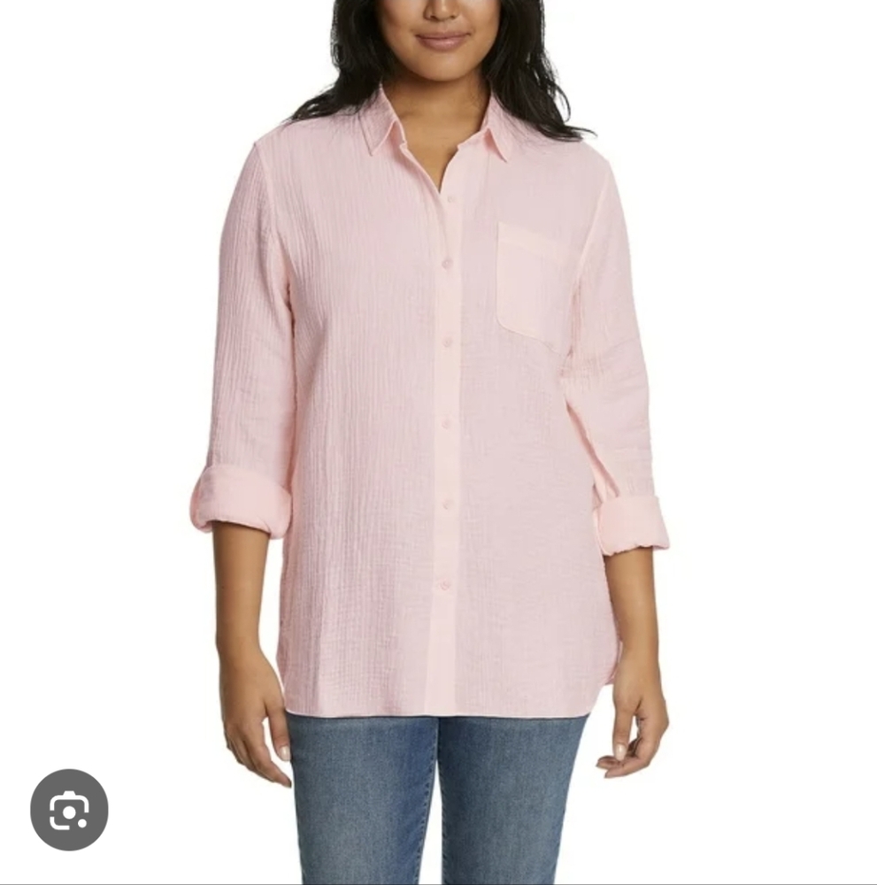 Nwt Nine West Button Up Pink Top Sz Xs